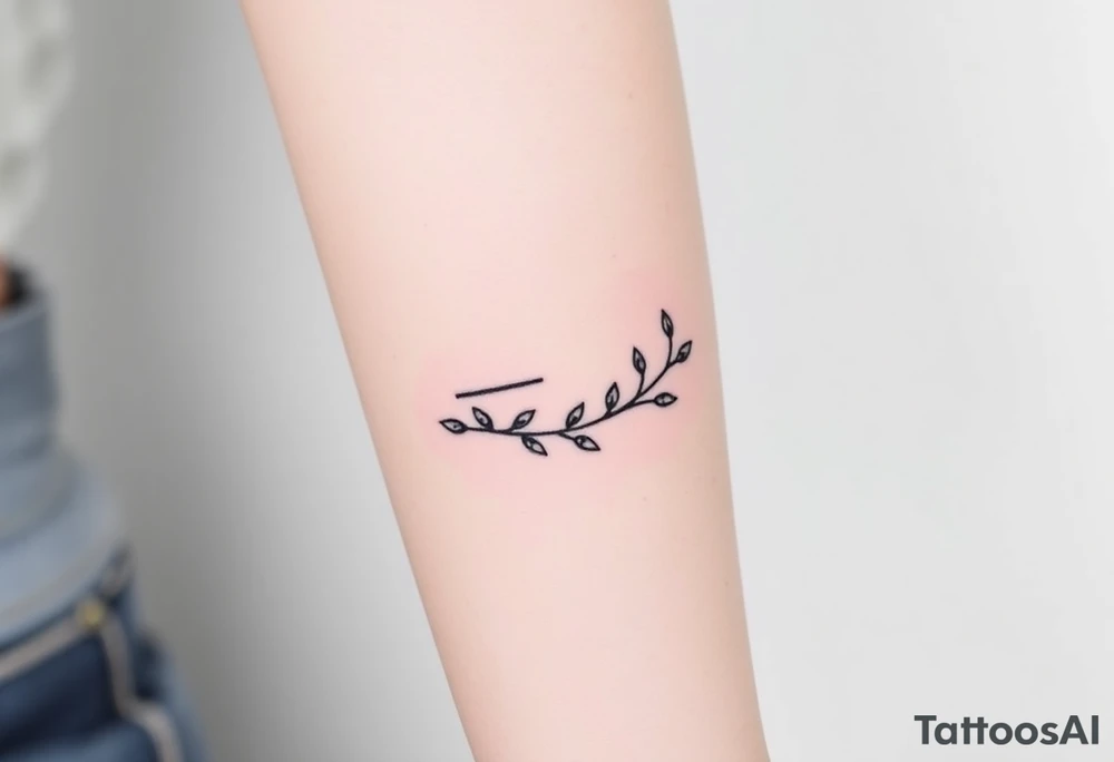 A delicate semicolon symbol intertwined with a vine, symbolizing growth, resilience, and new beginnings tattoo idea