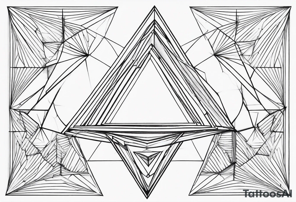 Fractal auto similar triangles centered tattoo idea