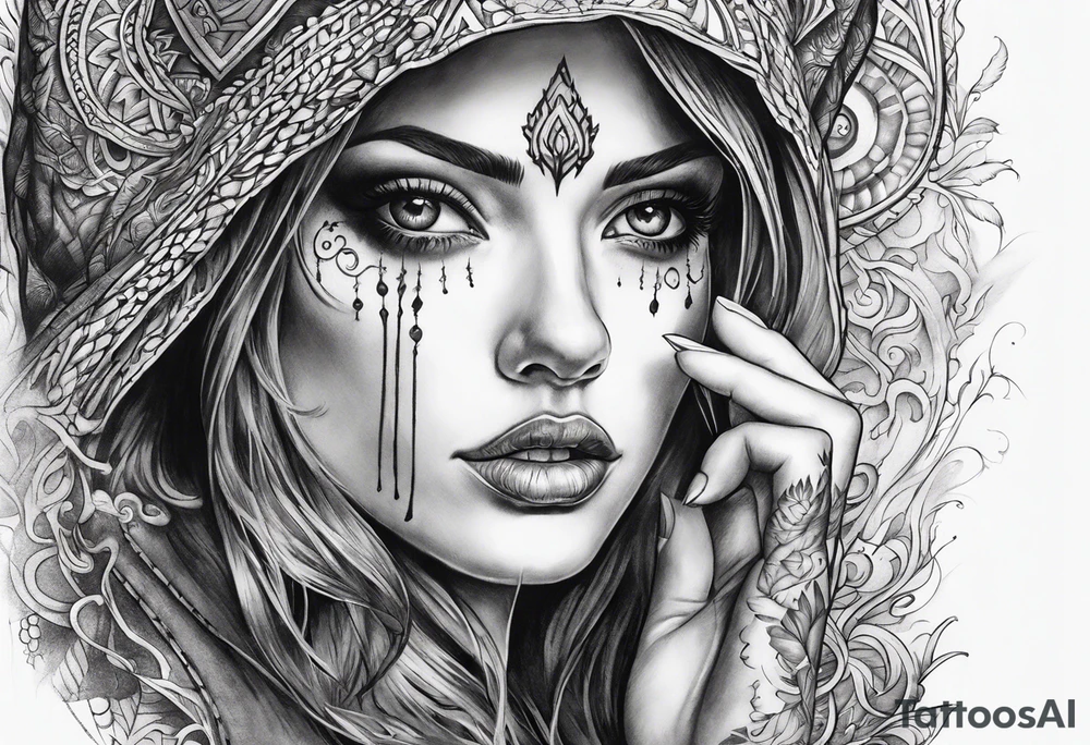 Scary hand tattoo idea