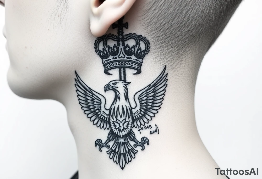 St. George 
Russian imperial crown above the eagle
Russian sabre
The Kremlin or St. Basil's Cathedral scene 
on the side of my neck tattoo idea