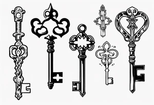 Skeleton key with name tattoo idea