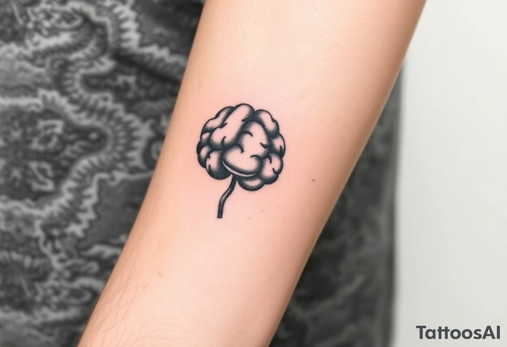Walnut on the inside forearm that sort of looks like a brain tattoo idea