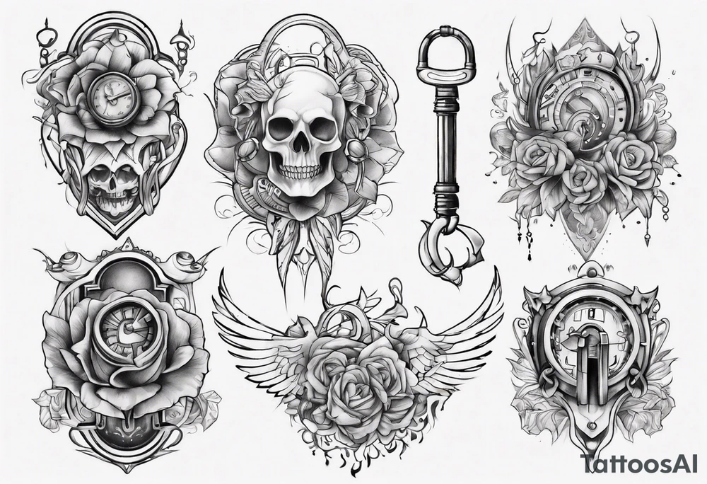 white lock tattoo idea
