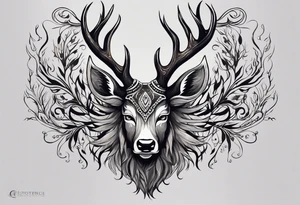 The Great Forest Spirit is a powerful deity that rules over the forest and the animals. It can take the form of a deer-like creature with a human face, or a giant, glowing humanoid at night. tattoo idea