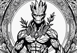 Groot ancient warrior young tattoo idea