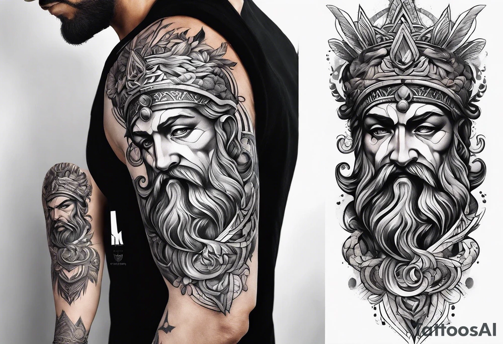 Greek mythology sleeve tattoo idea