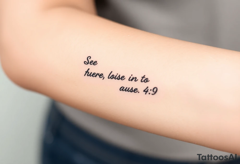 Bible verse Ecclesiastes 4:9 tattoo idea