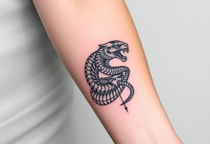 Snake tiger crane monkey tattoo idea