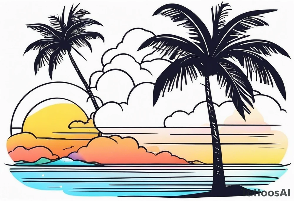 single palm tree tattoo idea