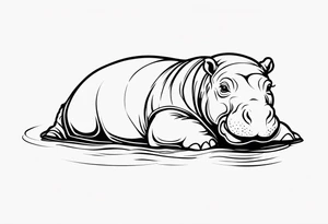 Baby hippo in a swaddle mean tattoo idea