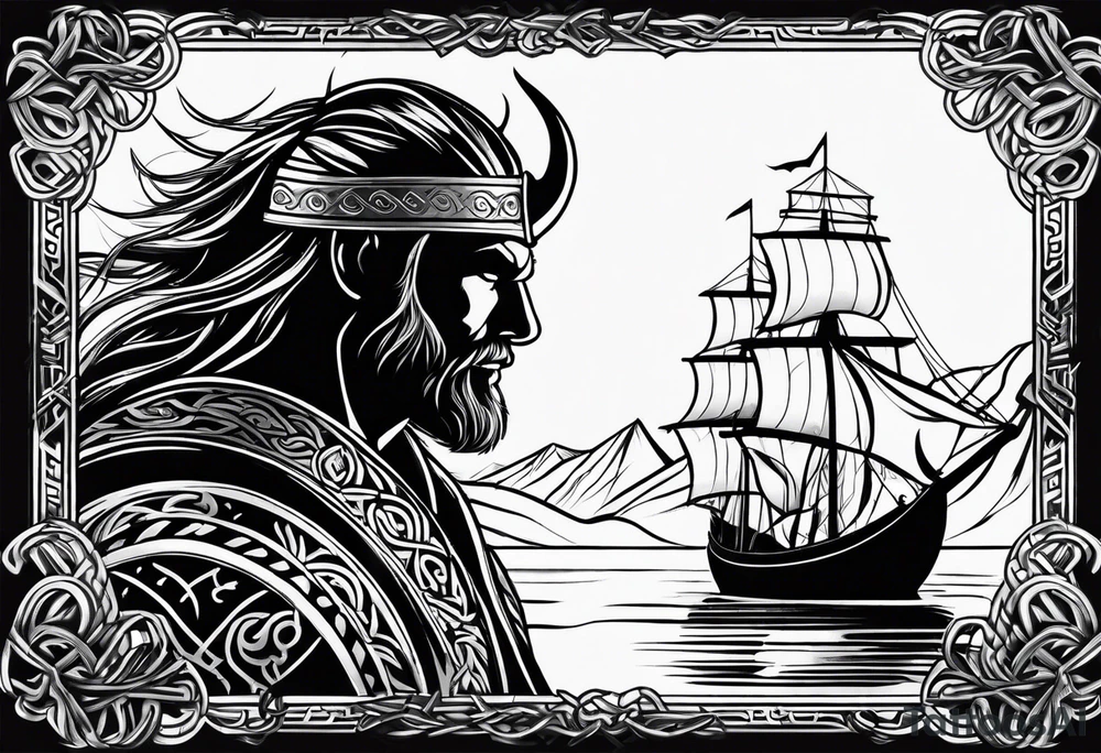Viking silhouette tattoo idea
