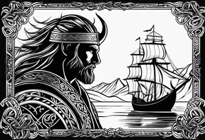 Viking silhouette tattoo idea