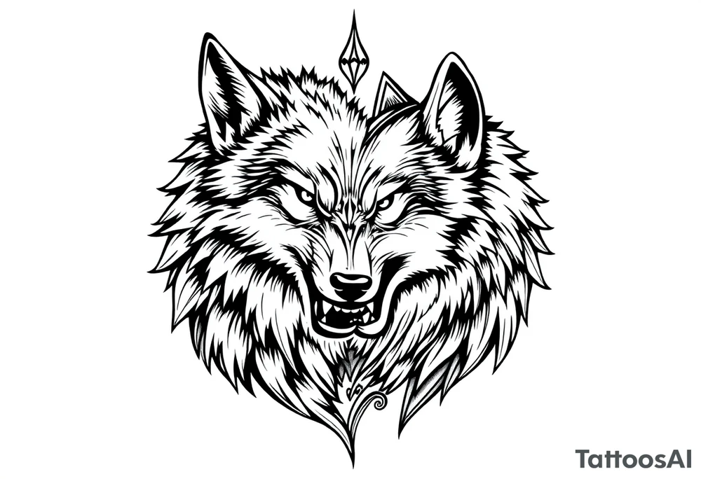 Big bad wolf kissing tattoo idea