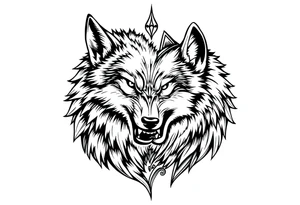 Big bad wolf kissing tattoo idea