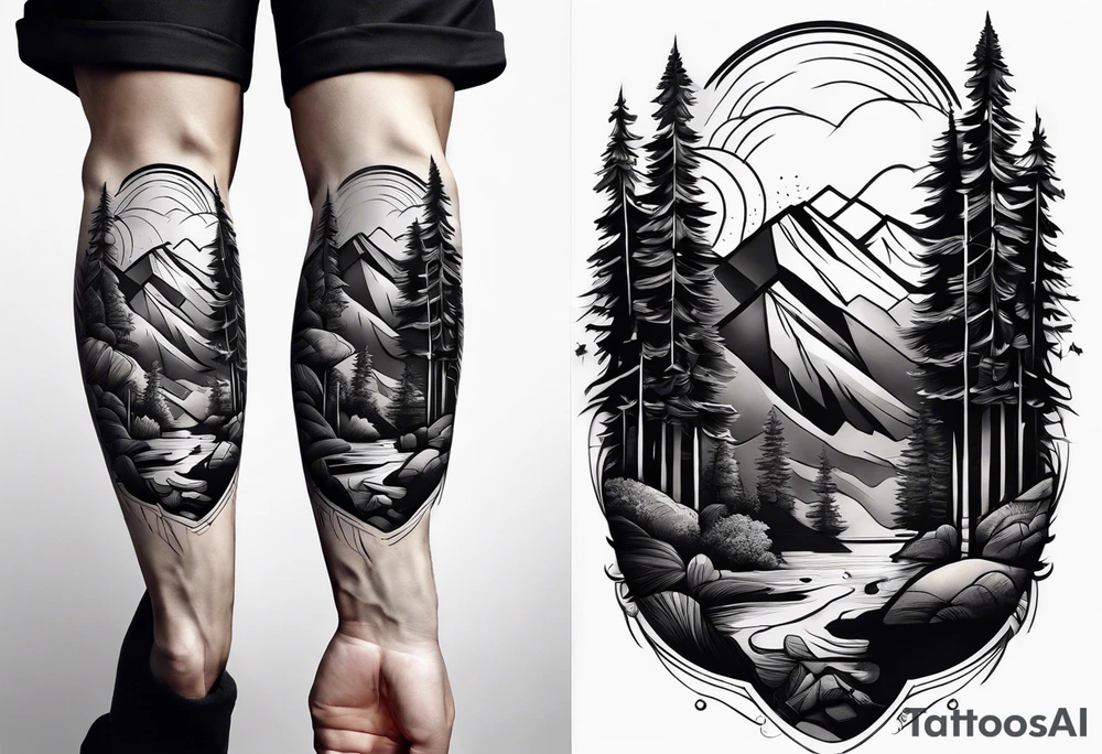 Forearm vertical, 2 hikers tattoo idea