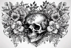 Anatomical nature and floral  design , the  heart, skeleton, lungs and brain having a nature aspect or floral aspect to them. tattoo idea