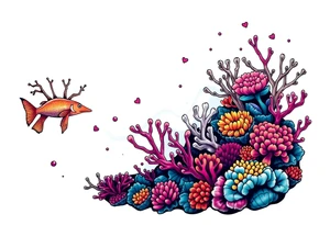 Coral reef scene tattoo idea