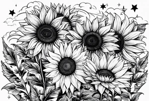 I’m a capicorn I love sunflowers, stars and set sunsets I also think a cassopiea consultation  is tired to me name starts with a W I have 3 kids 1 boy and 2 girls tattoo idea