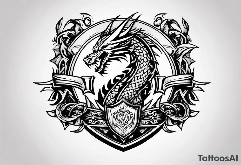 Valhalla sword shield dragon tattoo idea