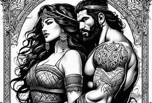 samson and delilah tattoo idea