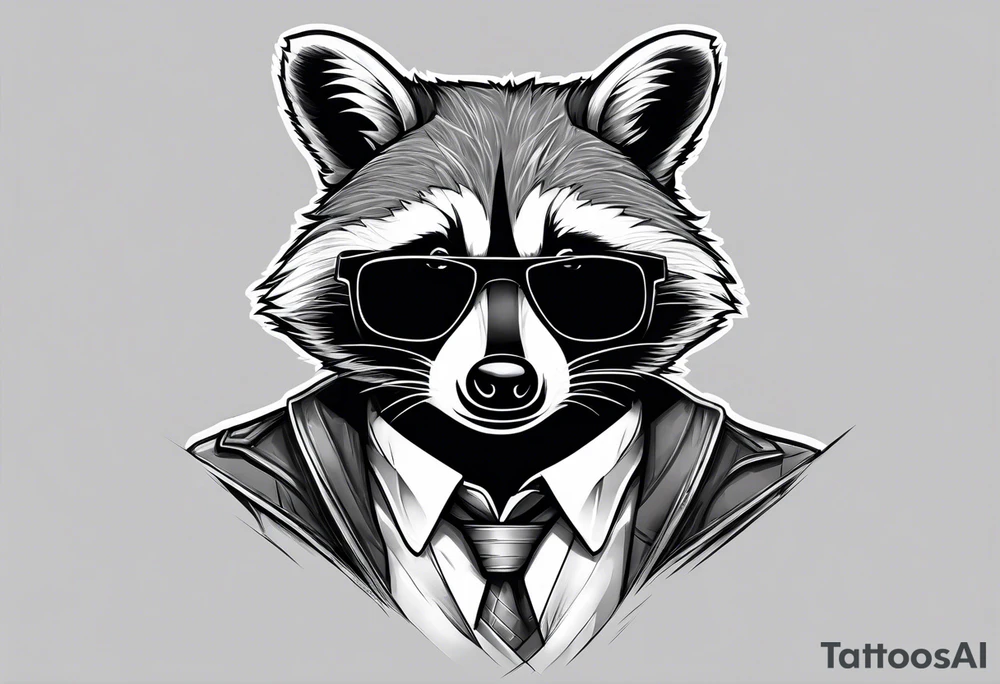 raccoon wearing a Superman t-shirt tattoo idea