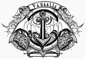 Valhalla sword ship dragon shield tattoo idea