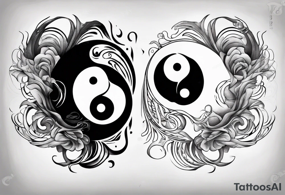 Abstract yin and Yang tattoo idea