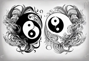 Abstract yin and Yang tattoo idea