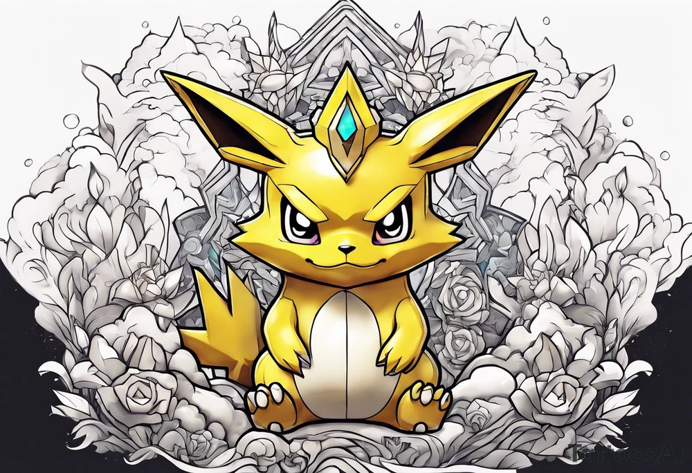 Alakazam pokemon statue tattoo idea