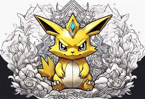 Alakazam pokemon statue tattoo idea