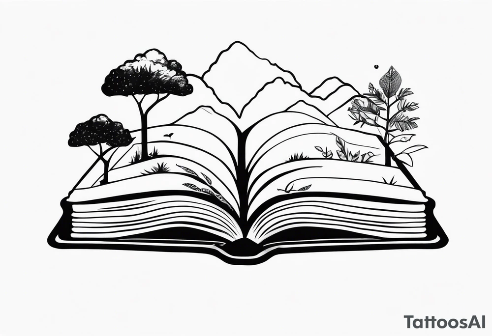 Nature book lover tattoo idea