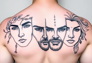 Winter Spring Fall Summer faces tattoo idea