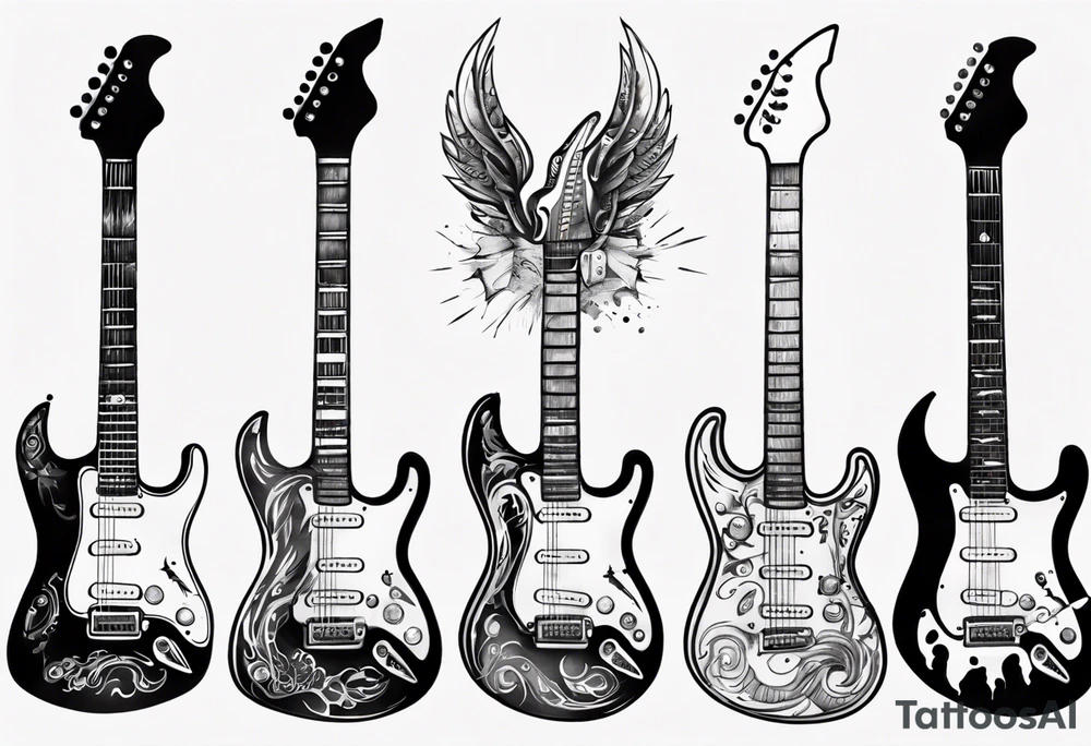 electric guitar tattoo idea