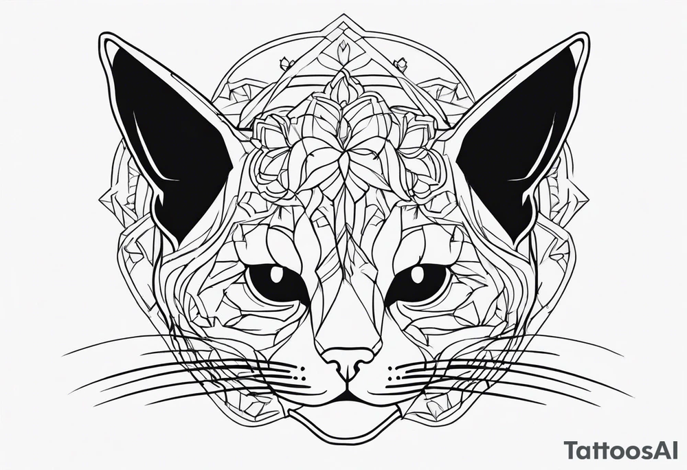 Black cat tattoo idea