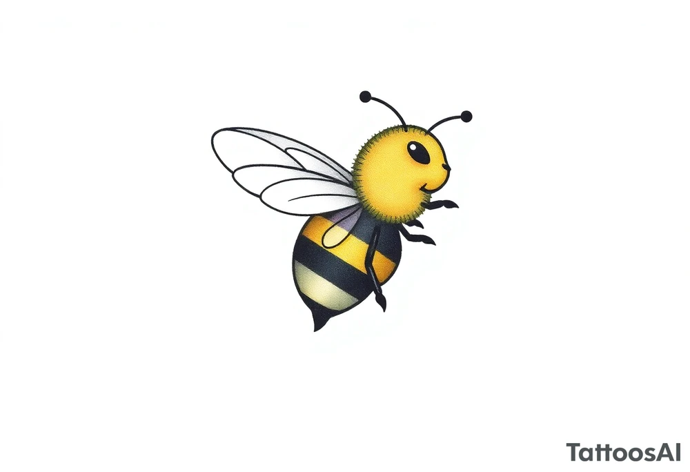 Cute bee from top angle tattoo idea