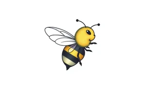 Cute bee from top angle tattoo idea