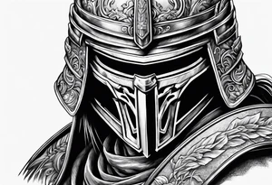 Ronin helmet with sword penetrating it tattoo idea