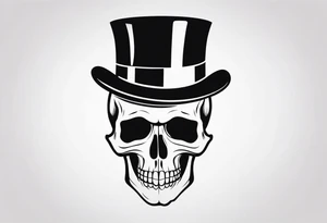 Skull with a top hat tattoo idea