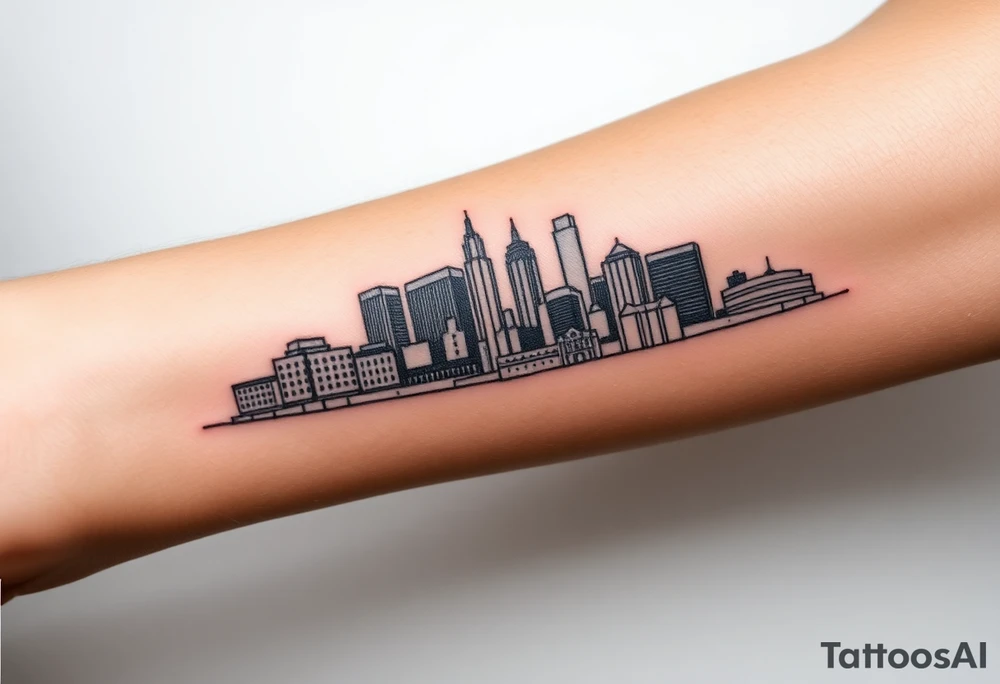 Memphis, Tennessee skyline tattoo idea