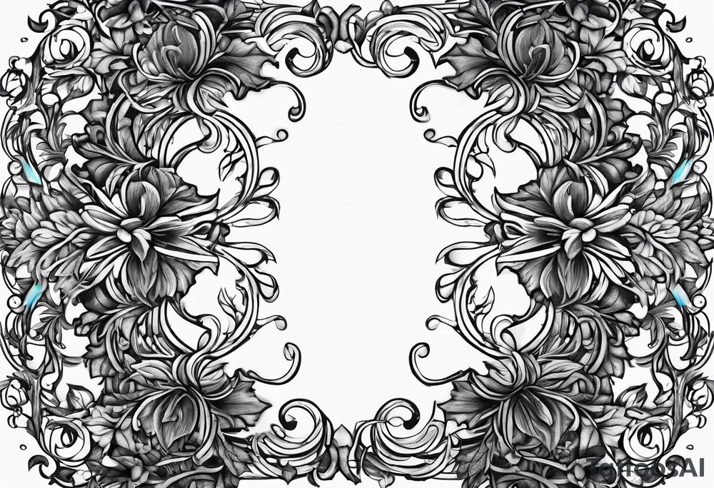 Leafy vines with chain tattoo idea
