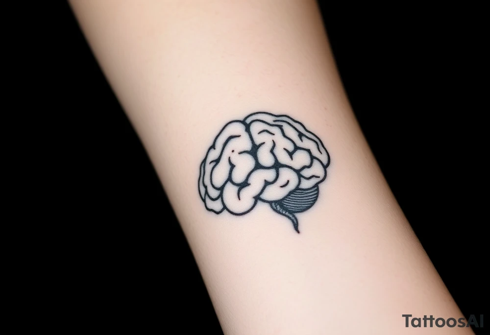 Walnut on the inside forearm that sort of looks like a brain tattoo idea