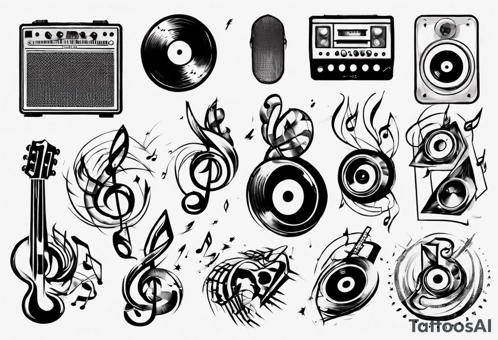 music sound tattoo idea