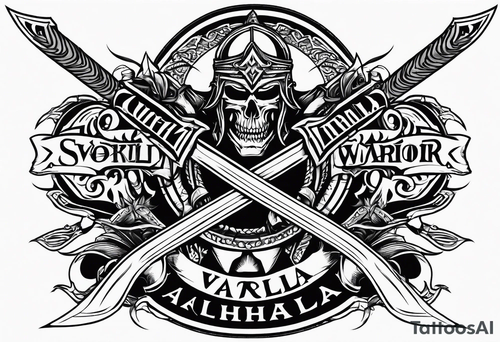 Valhalla  warrior soldier  Sword axe tattoo idea