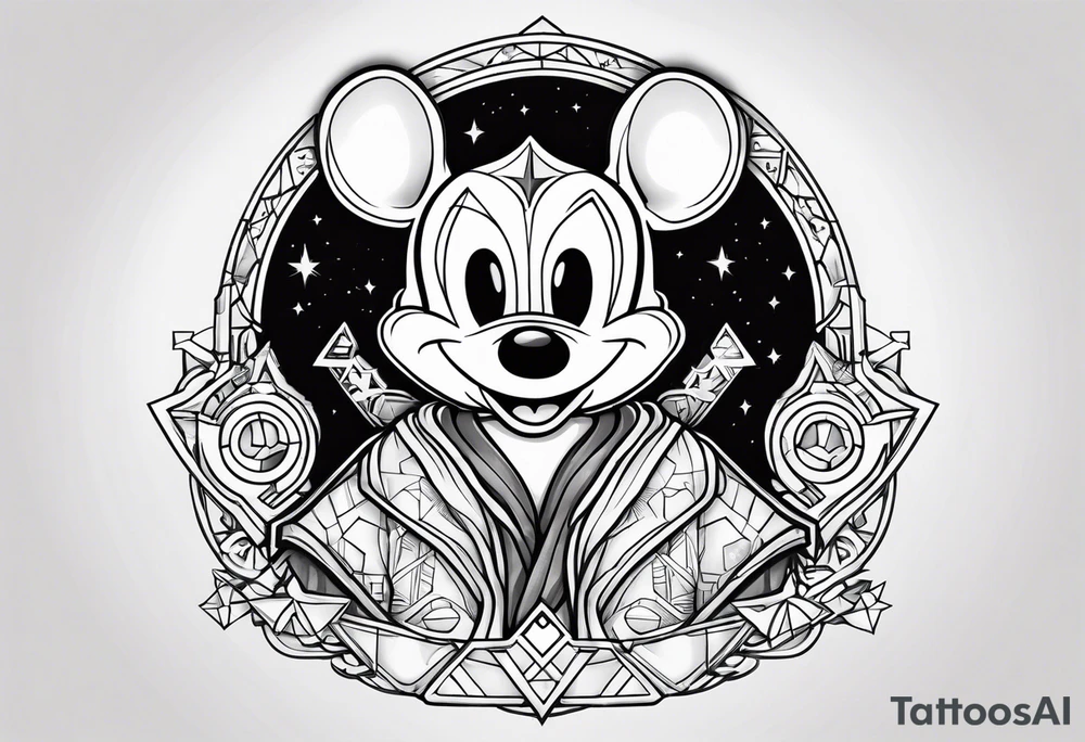 wizard mickey mouse with captain rex star wars tattoo idea