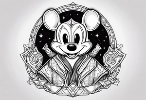 wizard mickey mouse with captain rex star wars tattoo idea