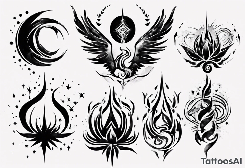 Abstract inner peace for men tattoo idea