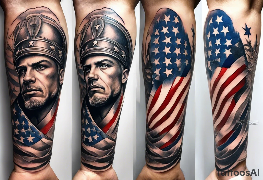 A patriotic forearm tattoo tattoo idea