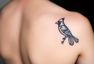 A cover up on the right inner forearm of a bear, a cardinal and a woodpecker tattoo idea