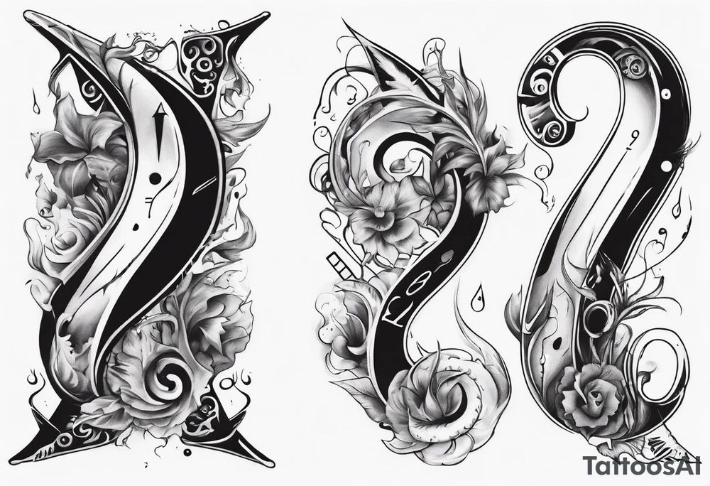 number 9 upside down and right side up connected. 9:16 aspect ratio. tattoo idea