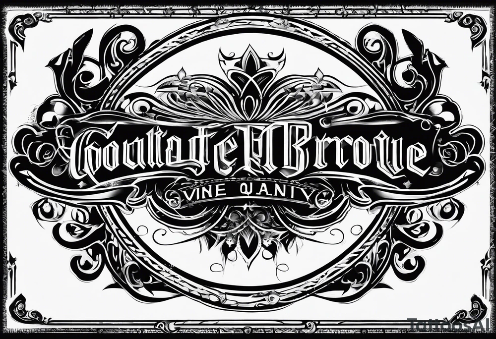 Thin gothic font, text “never broke again” tattoo idea